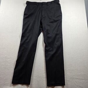 Saddlebred Mens Performance Dress Pants Black Flat Front 36Wx32L WPL 386